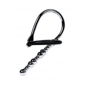 Серебристый уретральный плаг-бусины TOYFA Metal с мягким фиксириющим кольцом - ToyFa - купить с доставкой в Люберцах