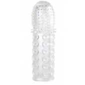 Прозрачная закрытая гелевая насадка - 13,5 см. - Toyfa Basic - в Люберцах купить с доставкой