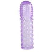 Насадка гелевая фиолетовая с точками, шипами и наплывами - 13,5 см. - Toyfa Basic - в Люберцах купить с доставкой
