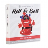 Стимулирующий презерватив-насадка Roll   Ball Strawberry - Sitabella - купить с доставкой в Люберцах