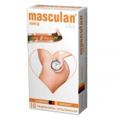 Розовые презервативы Masculan Ultra Long Pleasure с колечками, пупырышками и продлевающим эффектом - 10 шт. - Masculan - купить с доставкой в Люберцах