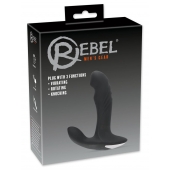 Черный вибромассажер простаты с функцией римминга Plug with Perineum Stimulator - 16,6 см. - Orion - в Люберцах купить с доставкой