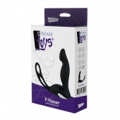 Черный вибромассажер простаты P-PLEASER W ERECTION ENHANCE - Dream Toys - в Люберцах купить с доставкой