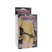 Мужской фаллопротез с вибрацией ROBOTIC MALE STRAP-ON BLACK - 17 см. - Seven Creations - купить с доставкой в Люберцах