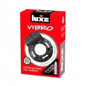 Чёрное эрекционное виброкольцо Luxe VIBRO  Африканский Эль Дьябло  + презерватив - Luxe - в Люберцах купить с доставкой