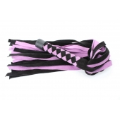 Черно-розовая плеть из замши - 58 см. - БДСМ Арсенал - купить с доставкой в Люберцах