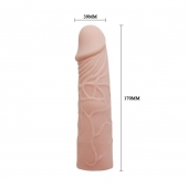 Закрытая телесная насадка-фаллос - 17 см. - Sex Expert - в Люберцах купить с доставкой