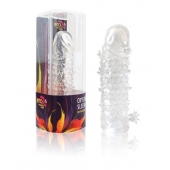 Закрытая прозрачная рельефная насадка Crystal sleeve - 13 см. - Erowoman-Eroman - в Люберцах купить с доставкой
