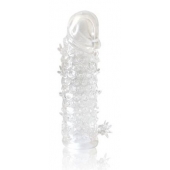 Закрытая прозрачная рельефная насадка Crystal sleeve - 13 см. - Erowoman-Eroman - в Люберцах купить с доставкой