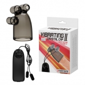 Дымчатая насадка-мастурбатор с вибрацией Vibrating Crystal Cap II - Baile - в Люберцах купить с доставкой