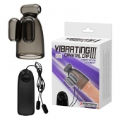Дымчатая насадка-мастурбатор с вибрацией Vibrating Crystal Cap III - Baile - в Люберцах купить с доставкой