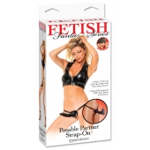 Черный податливый страпон Posable Partner Strap-On - 17,8 см. - Pipedream - купить с доставкой в Люберцах