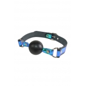 Кляп-шарик на чёрно-синих ремешках - Sitabella - купить с доставкой в Люберцах