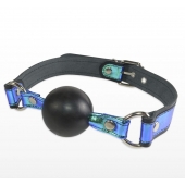 Кляп-шарик на чёрно-синих ремешках - Sitabella - купить с доставкой в Люберцах