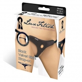 Черные плюшевые трусики для страпона - Lux Fetish - купить с доставкой в Люберцах