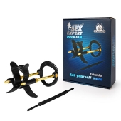 Черно-золотистый экстендер для пениса Sex Expert - Sex Expert - в Люберцах купить с доставкой