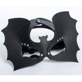 Черная кожаная маска на глаза  Летучая мышь - Sitabella - купить с доставкой в Люберцах