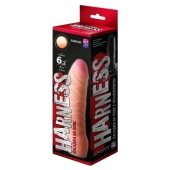 Телесная изогнутая насадка на Harness с коннектором BLACK LINE - 17 см. - LOVETOY (А-Полимер) - купить с доставкой в Люберцах