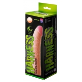 Телесная изогнутая насадка на Harness с коннектором GREEN LINE - 18 см. - LOVETOY (А-Полимер) - купить с доставкой в Люберцах