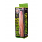 Телесная насадка с венками на Harness с коннектором GREEN LINE - 18 см. - LOVETOY (А-Полимер) - купить с доставкой в Люберцах