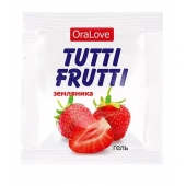 Пробник гель-смазки Tutti-frutti с земляничным вкусом - 4 гр. - Биоритм - купить с доставкой в Люберцах