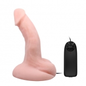 Вибромассажер-реалистик на плоской подошве - 20,5 см. - Baile