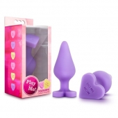 Фиолетовая анальная пробка Naughty Candy Heart Do Me Now - 8,9 см. - Blush Novelties - купить с доставкой в Люберцах