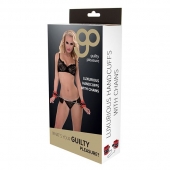 Красно-чёрные наручники на металлической цепочке - Blush Novelties - купить с доставкой в Люберцах