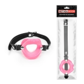 Розовый кляп-губки на черном ремешке - Notabu - купить с доставкой в Люберцах