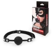 Черный кляп-шарик с регулируемым ремешком - Notabu - купить с доставкой в Люберцах