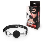 Черный силиконовый кляп-шарик на ремешке - Notabu - купить с доставкой в Люберцах