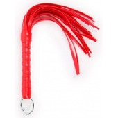 Красная плеть с рукоятью в оплетке - 28 см. - Notabu - купить с доставкой в Люберцах