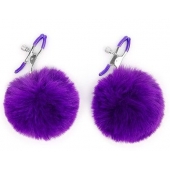 Зажимы для сосков с фиолетовым пушком - Notabu - купить с доставкой в Люберцах