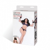Чёрные манжеты для фиксации на кровати Bondage Bed Strap - Lux Fetish - купить с доставкой в Люберцах