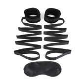 Чёрные манжеты для фиксации на кровати Bondage Bed Strap - Lux Fetish - купить с доставкой в Люберцах