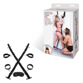 Чёрный набор для фиксации у двери - Lux Fetish - купить с доставкой в Люберцах