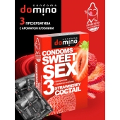 Презервативы для орального секса DOMINO Sweet Sex с ароматом клубничного коктейля  - 3 шт. - Domino - купить с доставкой в Люберцах