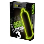 Презервативы DOMINO Neon Green со светящимся в темноте кончиком - 3 шт. - Domino - купить с доставкой в Люберцах