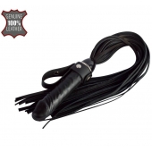 Черная плеть  Ковбой  с ручкой-фаллосом - 55 см. - Sitabella - купить с доставкой в Люберцах