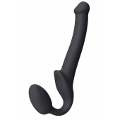 Черный безремневой страпон Silicone Bendable Strap-On S - Strap-on-me - купить с доставкой в Люберцах