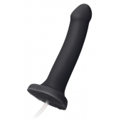 Черный фаллос с имитацией эякуляции Silicon Cum Dildo L - 19,6 см. - Strap-on-me - купить с доставкой в Люберцах