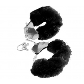 Металлические наручники Furry Love Cuffs с черным мехом - Pipedream - купить с доставкой в Люберцах