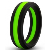 Черно-зеленое эрекционное кольцо Silicone Go Pro Cock Ring - Blush Novelties - в Люберцах купить с доставкой