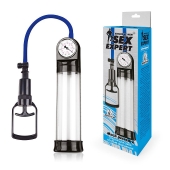 Прозрачная вакуумная помпа Sex Expert с манометром - Sex Expert - в Люберцах купить с доставкой