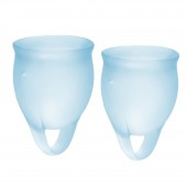 Набор голубых менструальных чаш Feel confident Menstrual Cup - Satisfyer - купить с доставкой в Люберцах