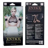 Черные мягкие наручники Entice French Cuffs с цепью - California Exotic Novelties - купить с доставкой в Люберцах