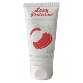 Лубрикант на водной основе с ароматом малины Love Protection Strawberry - 50 мл. - Lola Games - купить с доставкой в Люберцах