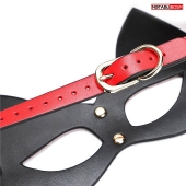 Красно-черная игровая маска с ушками - Notabu - купить с доставкой в Люберцах