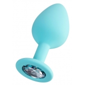 Мятная анальная втулка Brilliant с прозрачным кристаллом - 8 см. - ToyFa - купить с доставкой в Люберцах