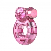Розовое эрекционное кольцо с вибрацией Pink Bear - Baile - в Люберцах купить с доставкой